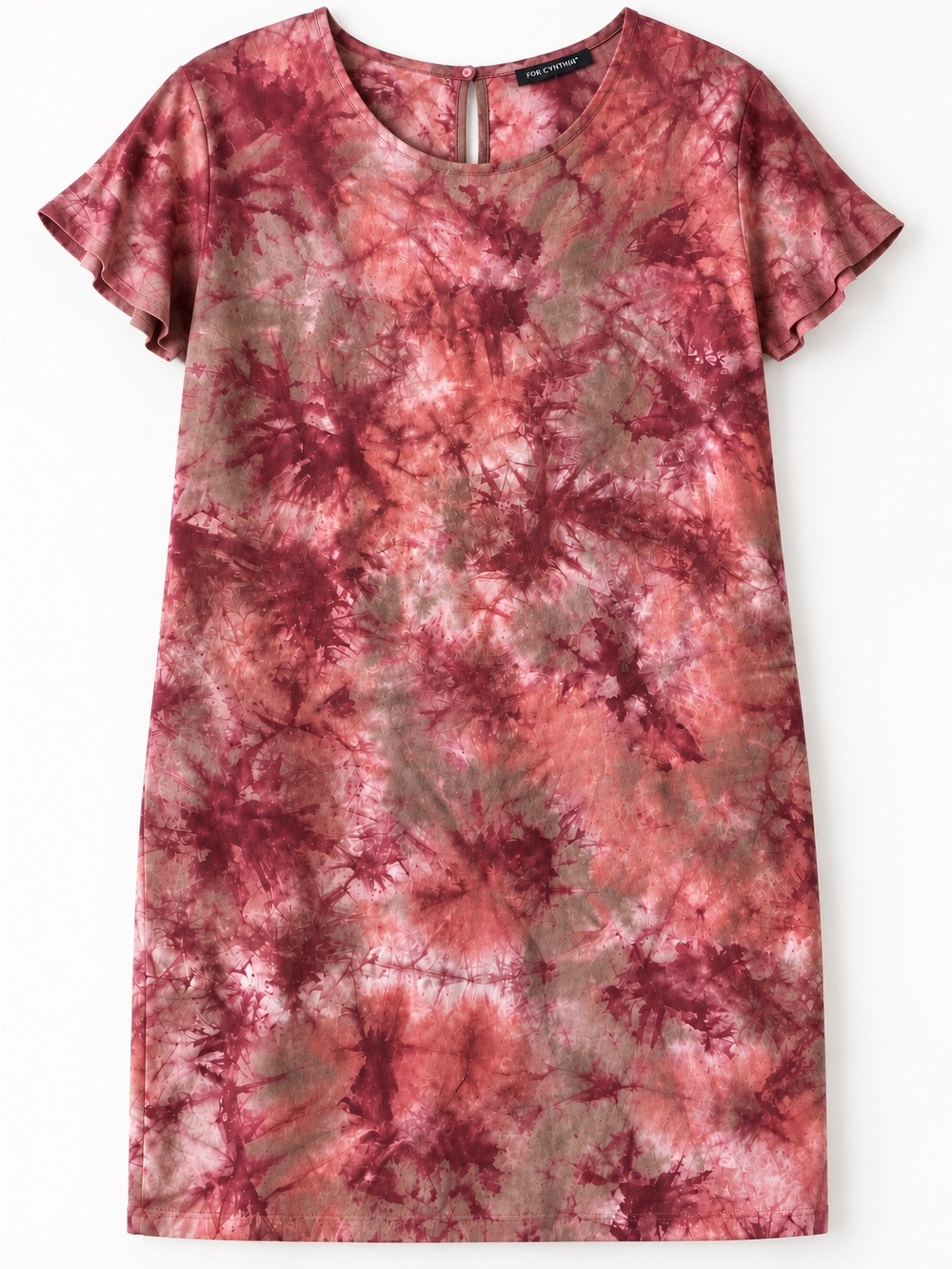 For Cynthia Tie Dye Linen Shift Dress Small Pockets